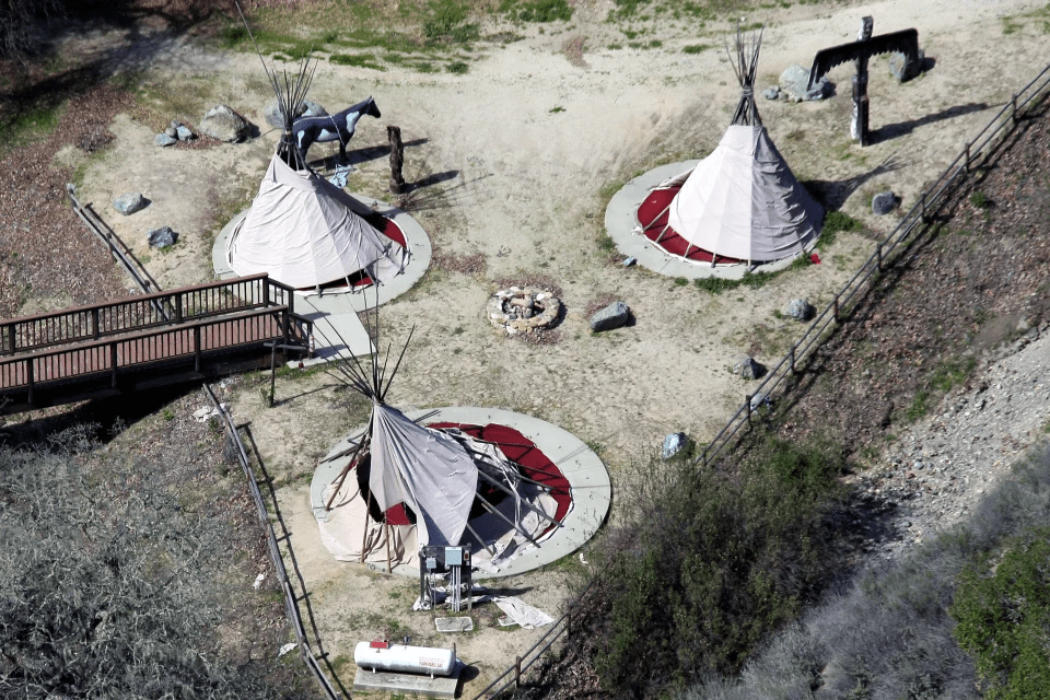 Teepees on the Peter Pan themed park at the house