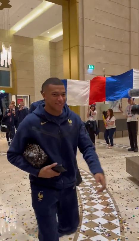 Kylian Mbappe had a huge grin on his face