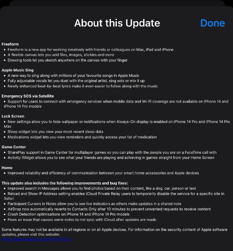 Here are the full patch notes for the latest iPhone update