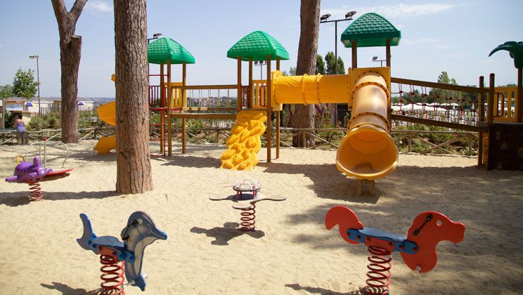 The Roman campsite has a play area for young children too