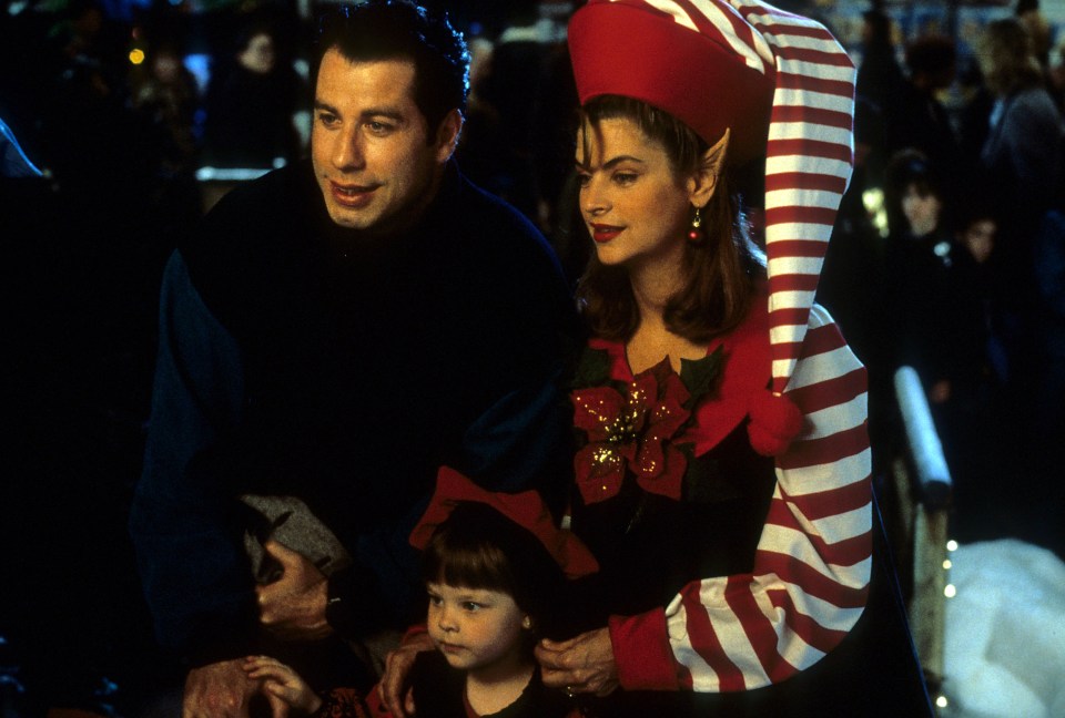 John Travolta, Kirstie Alley and two kids a scene from the film ‘Look Who’s Talking’, 1989.