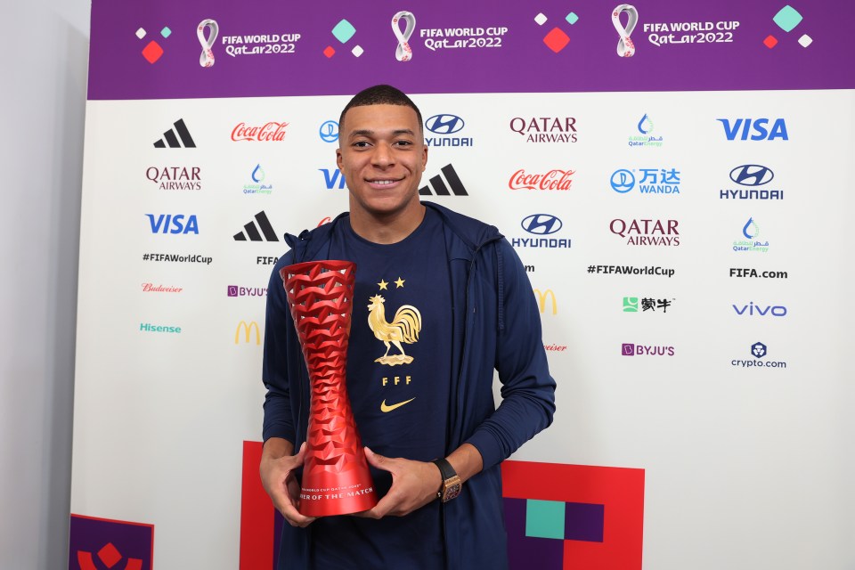 Kylian Mbappe was named man of the match against Poland