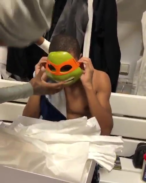 Kylian Mbappe's PSG team-mates previously bought him a Ninja Turtle mask