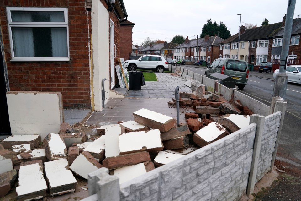 The demolition has left her property littered with rubble