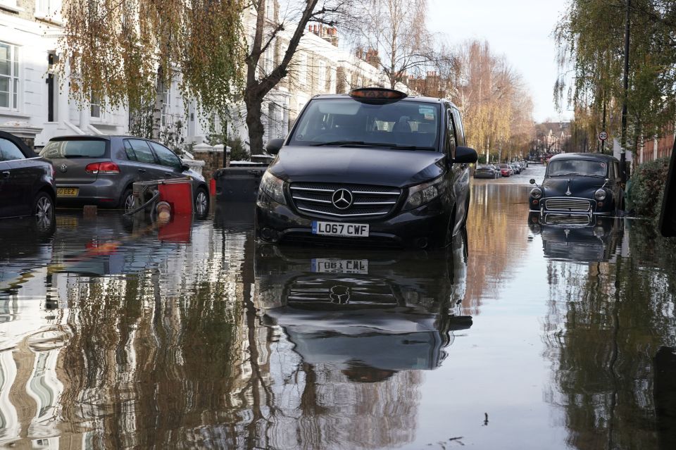 London Fire Brigade said eight fire engines and around 60 firefighters were called out after the 42-inch water main burst