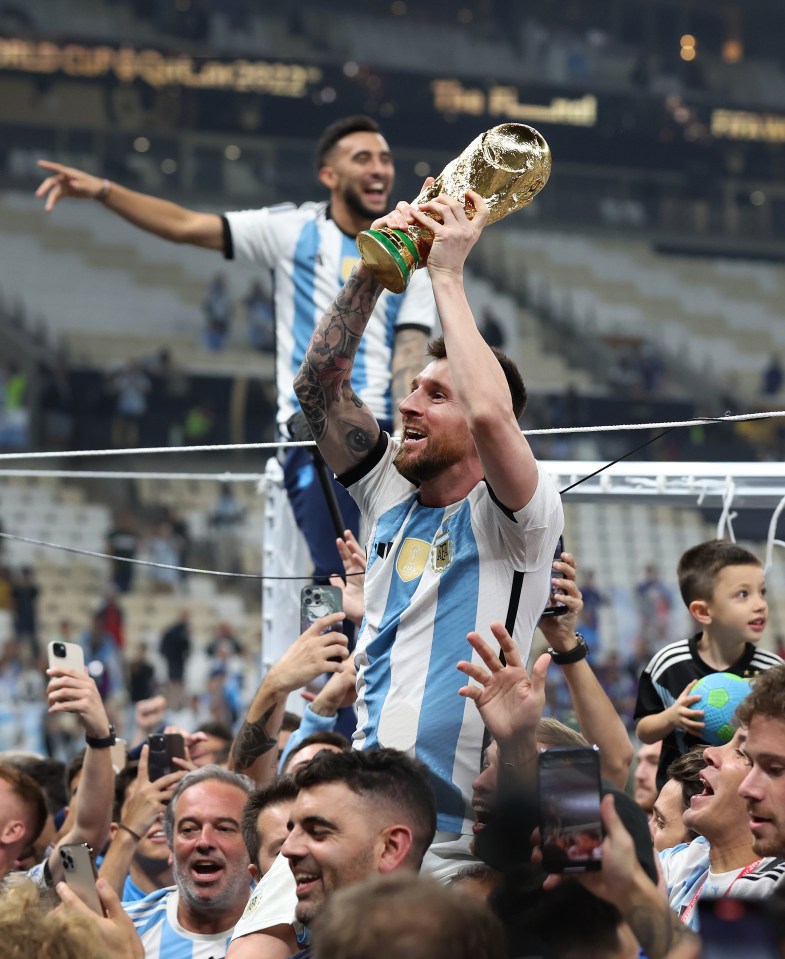 Messi celebrates after leading Argentina to World Cup glory