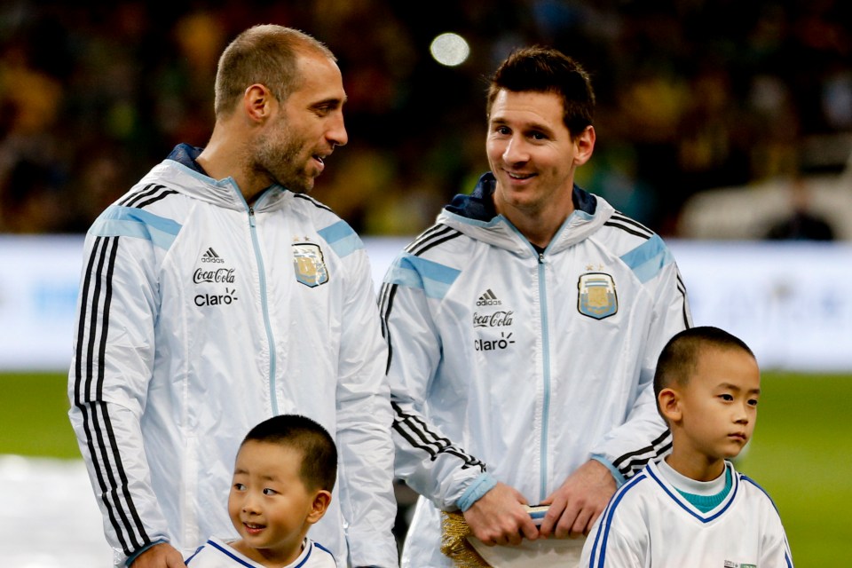 Messi and Pablo Zabaleta are former Argentina team-mates