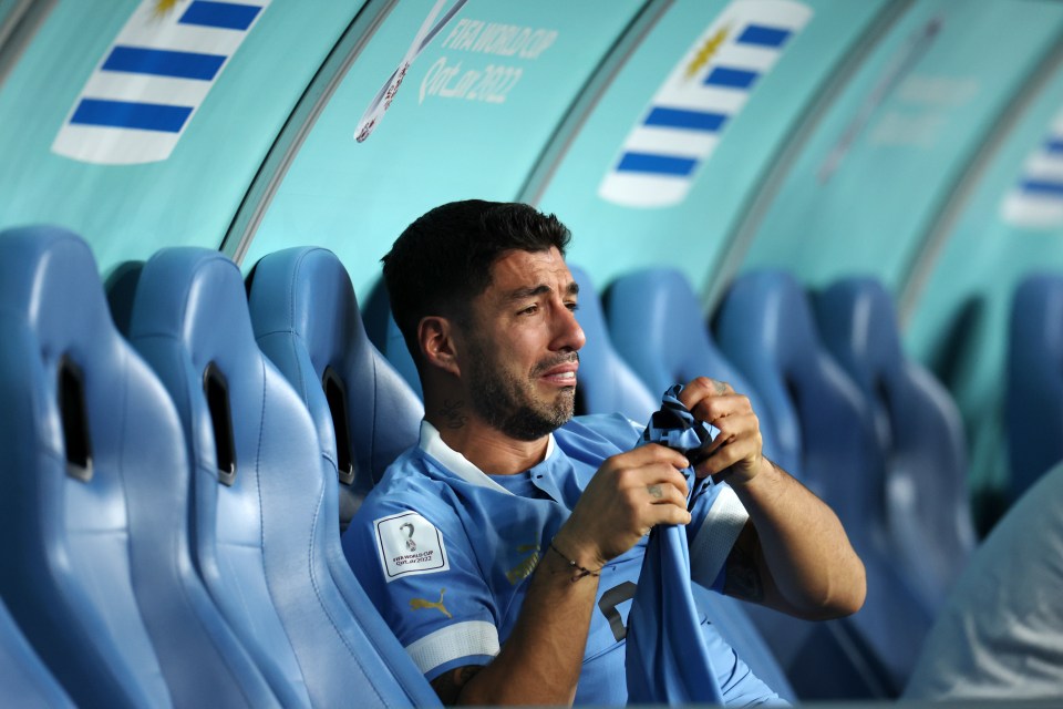 Luis Suarez was also in tears at the end of the game for very different reasons