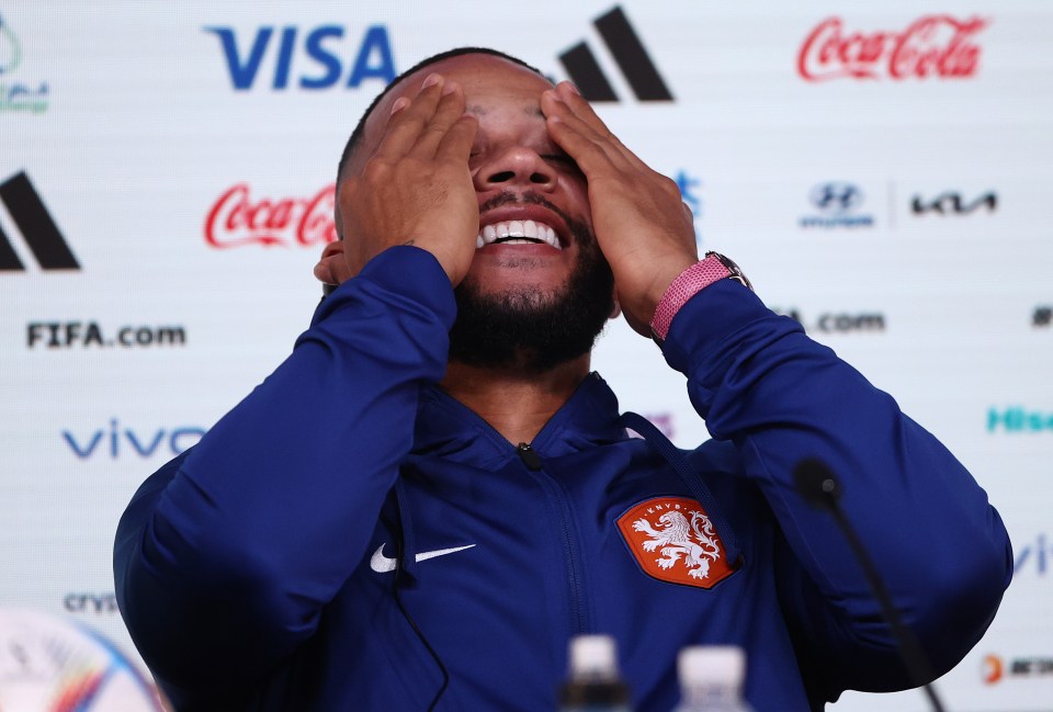 Depay reacts after Van Gaal's joked about kissing him on the lips