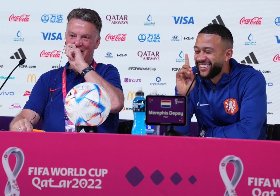 Depay couldn't help but laugh as he jokingly wagged his finger in response