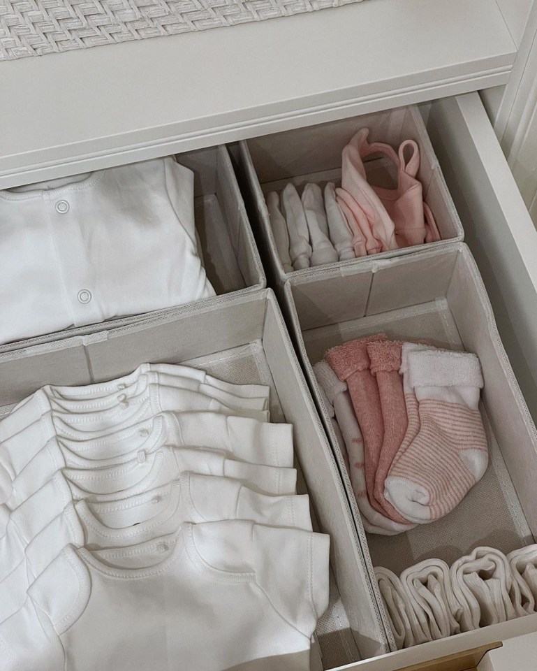 She showed off her organised drawers