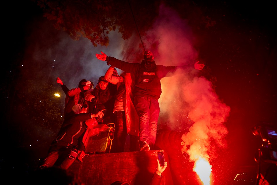 Several shops were damaged, cars were set on fire and there were 100 arrests last week in Paris