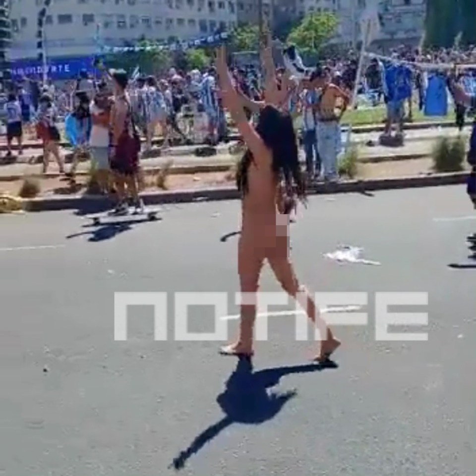 The woman left nothing to the imagination as she celebrated Argentina's victory