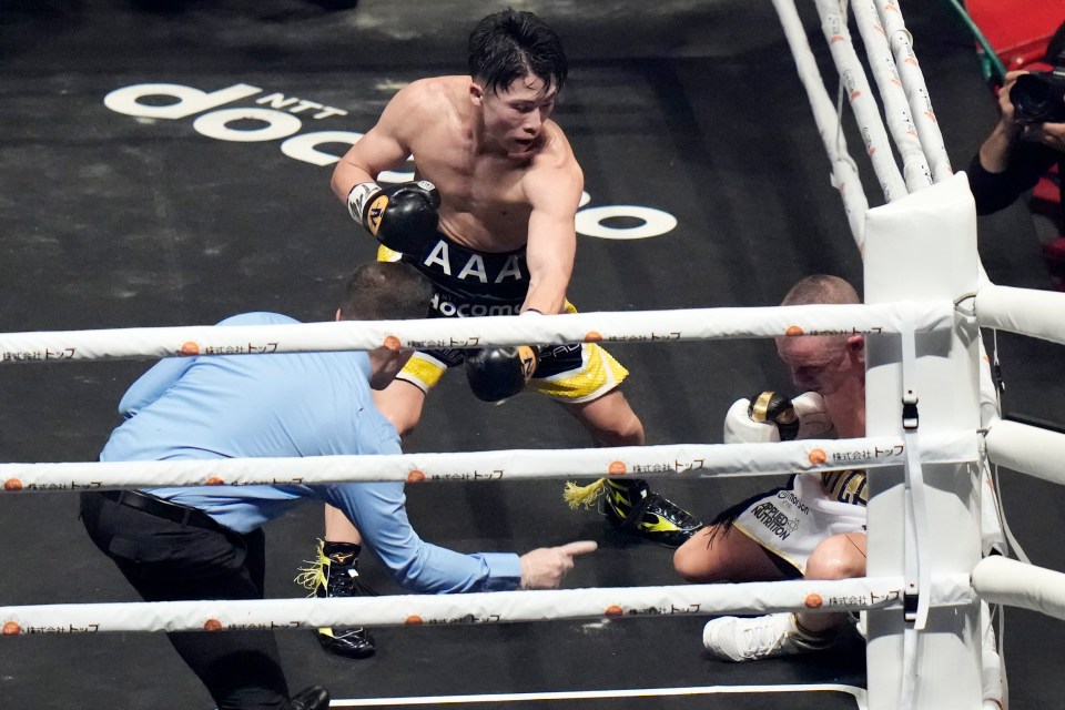 The Japanese star floored his opponent in the 11th round