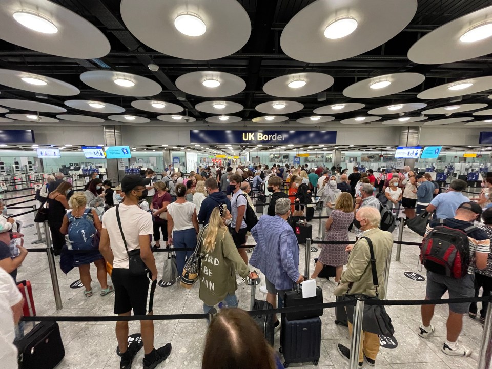 Passengers are being warned to expect long queues on arrival at UK airports