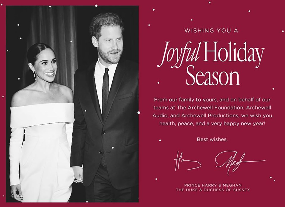 Harry and Meghan's Christmas card has been revealed