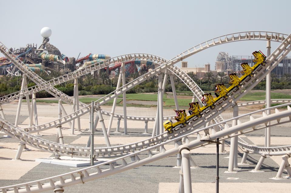 The first rollercoaster with a sideways drop is opening next year at Ferrari World, home to Formula Rossa