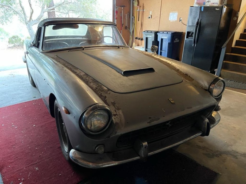 This 1962 Ferrari 250 GT Series II Pininfarina Cabriolet was abandoned in a garage