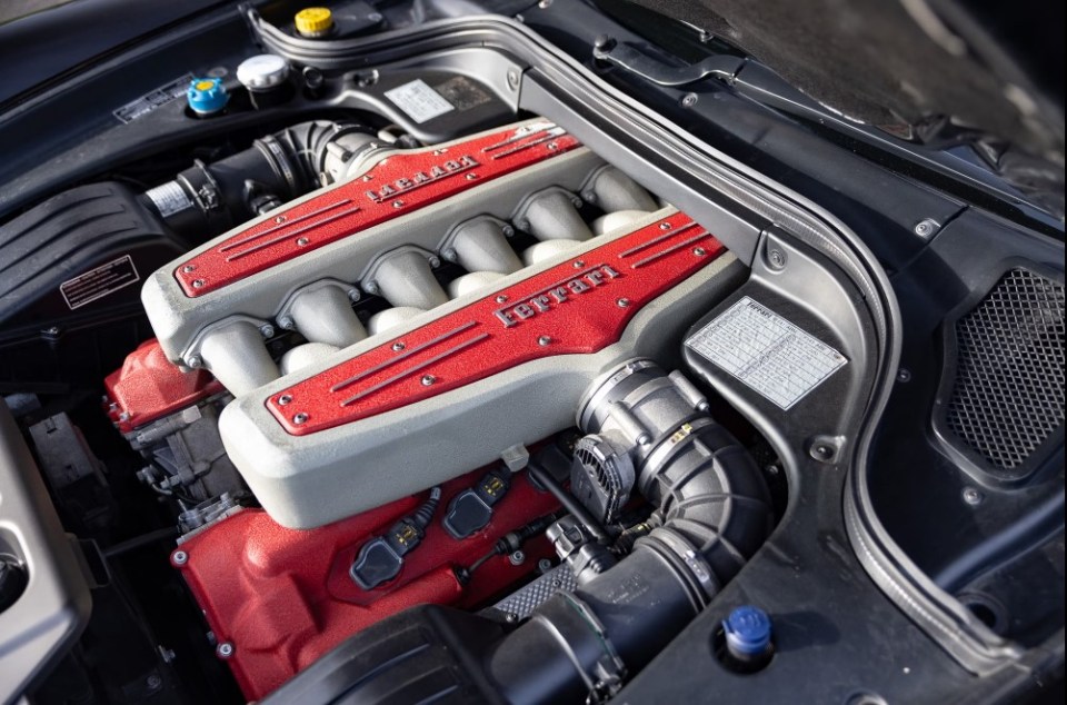 The 599 GTB has a scream 6.0-litre V12 engine producing 612bhp