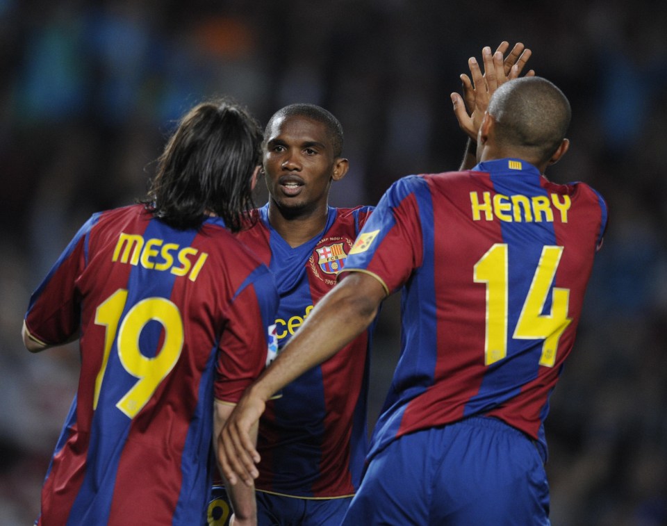 Eto’o made his name as a prolific striker alongside the likes of Lionel Messi and Thierry Henry