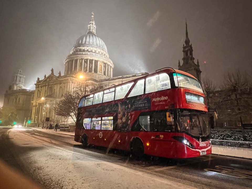 London was covered in ice and snow, with temperatures set to plummet