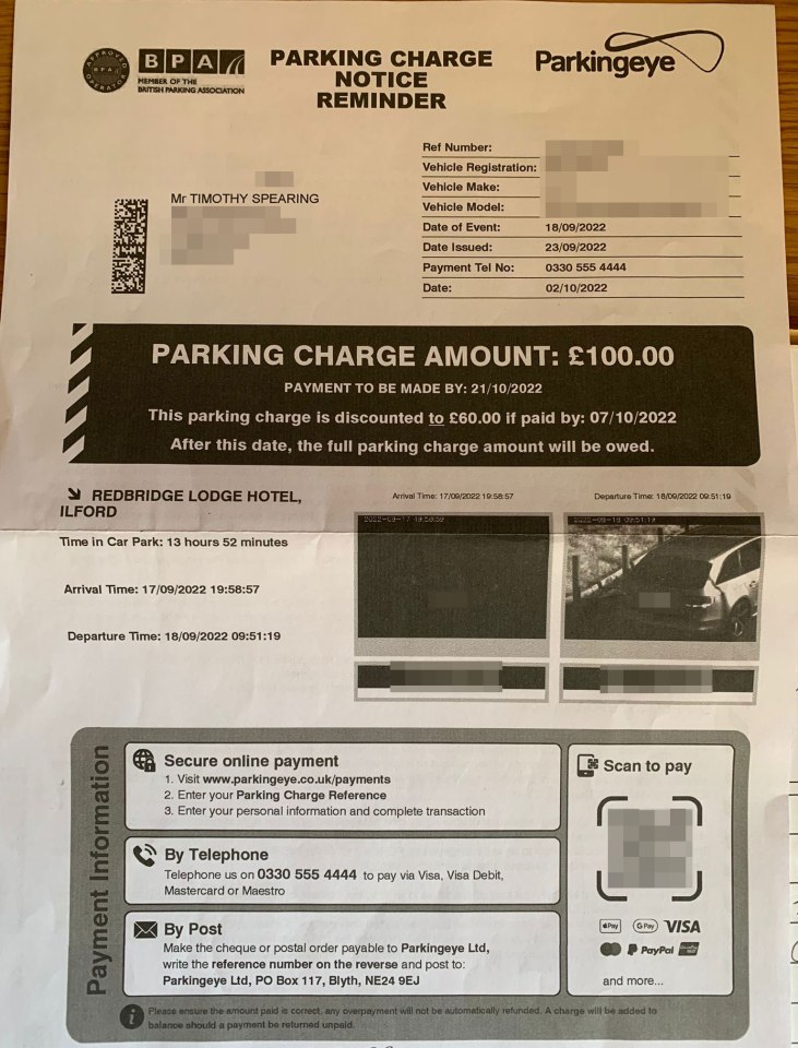 The parking company said that the fine was due to improper booking on a third party site