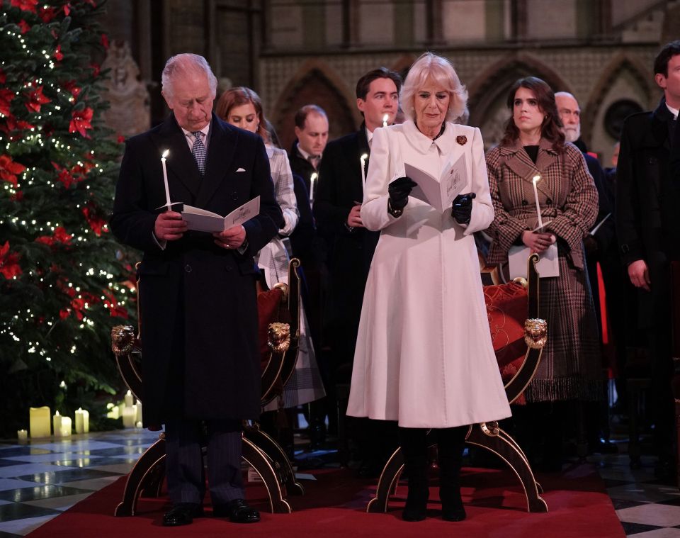 King Charles III and the Queen Consort at the service which is broadcast on ITV