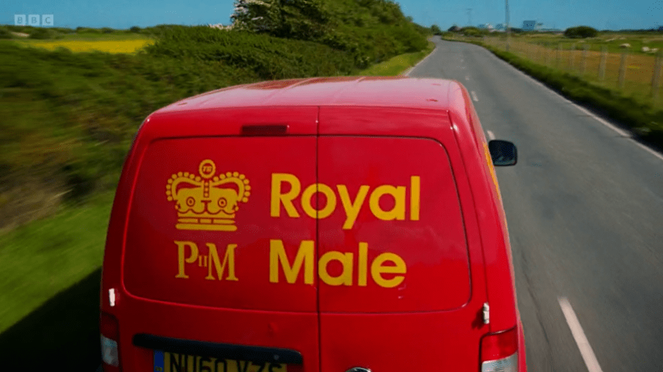 Viewers watched as Paddy McGuinness zoomed around in his red 'Royal Male' van.