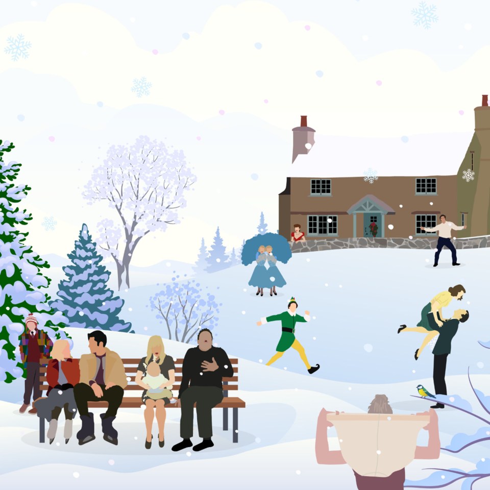 Can you spot all ten Christmas films in this image?