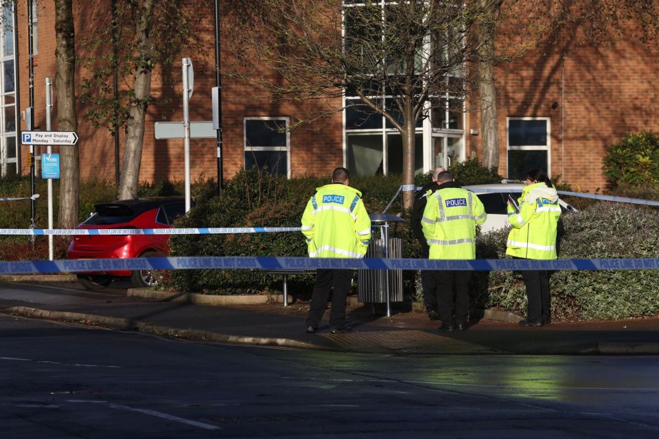 Police on the scene in Beeston, Nottinghamshire, following the incident