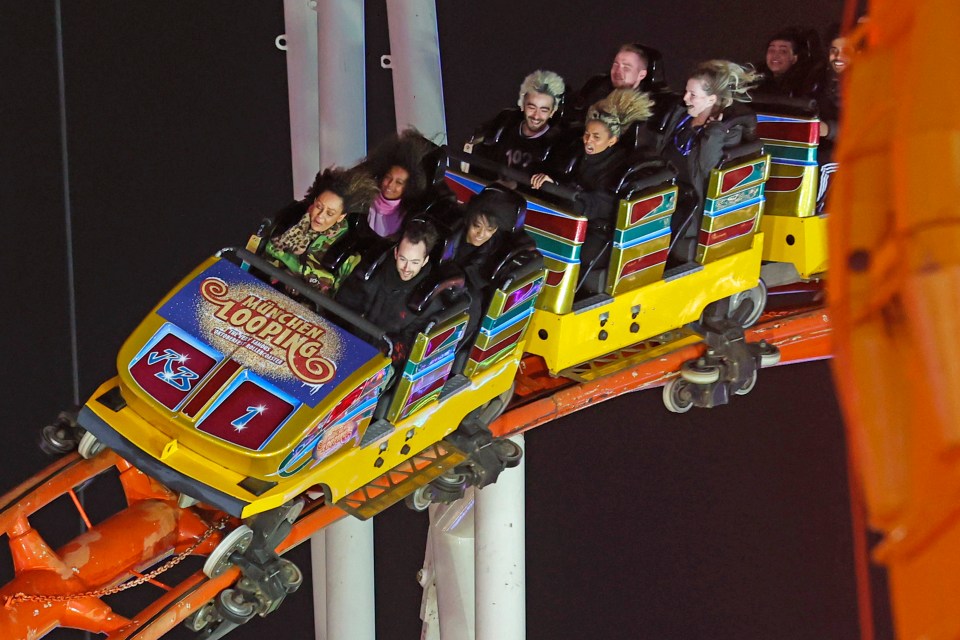 The group enjoyed the thrill of the Munich Looping ride in London's Hyde Park