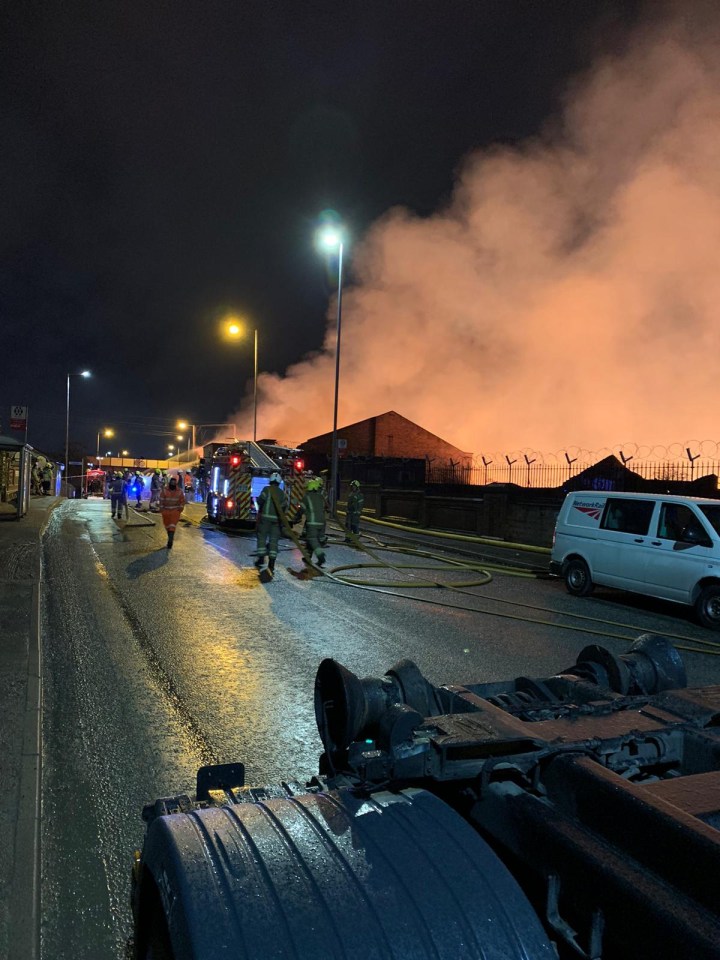 Locals say they could hear explosions as the fire raged during the night