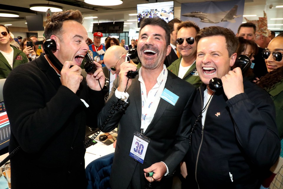 Simon was joined by BGT hosts Ant McPartlin and Declan Donnelly