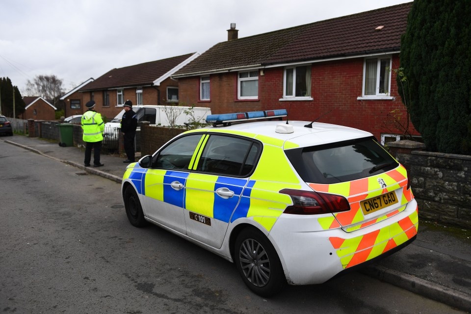 The woman was injured at a home in Caerphilly