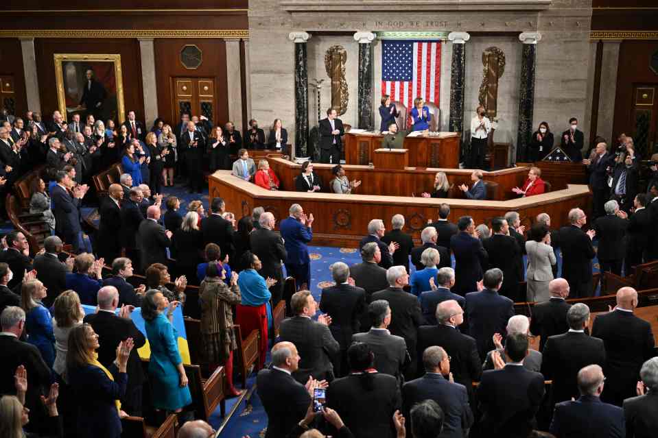 Zelensky was greeted by members of Congress with a standing ovation