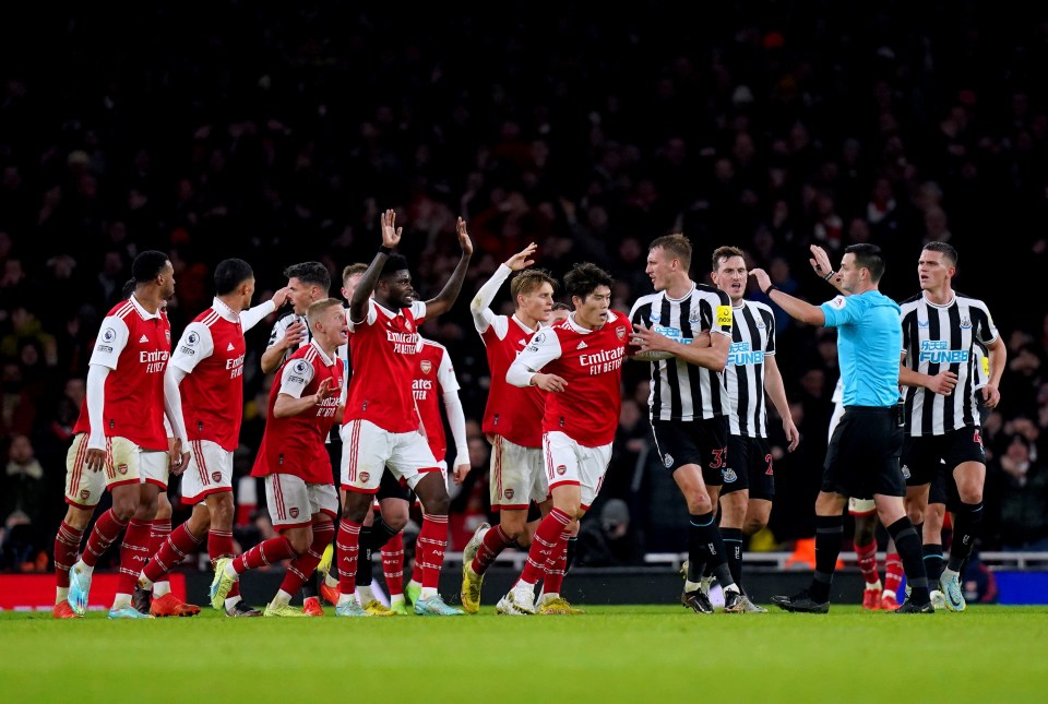 The Gunners wanted a penalty in the closing seconds against Newcastle