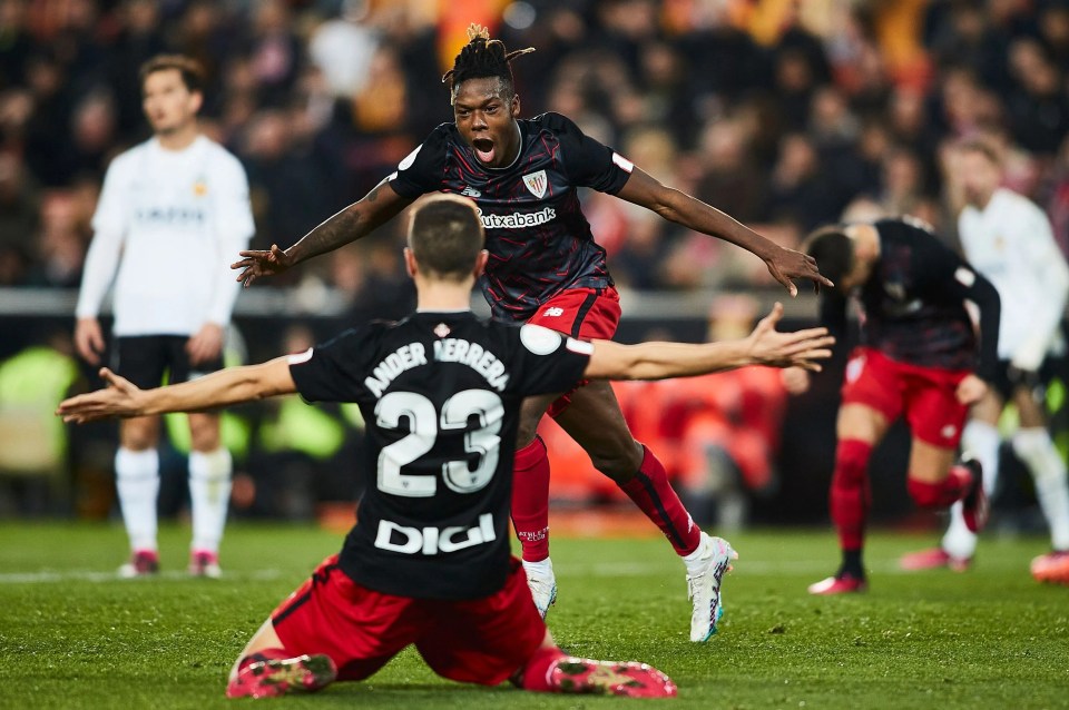 Ander Herrera was ready and waiting with a hug for Nico Williams