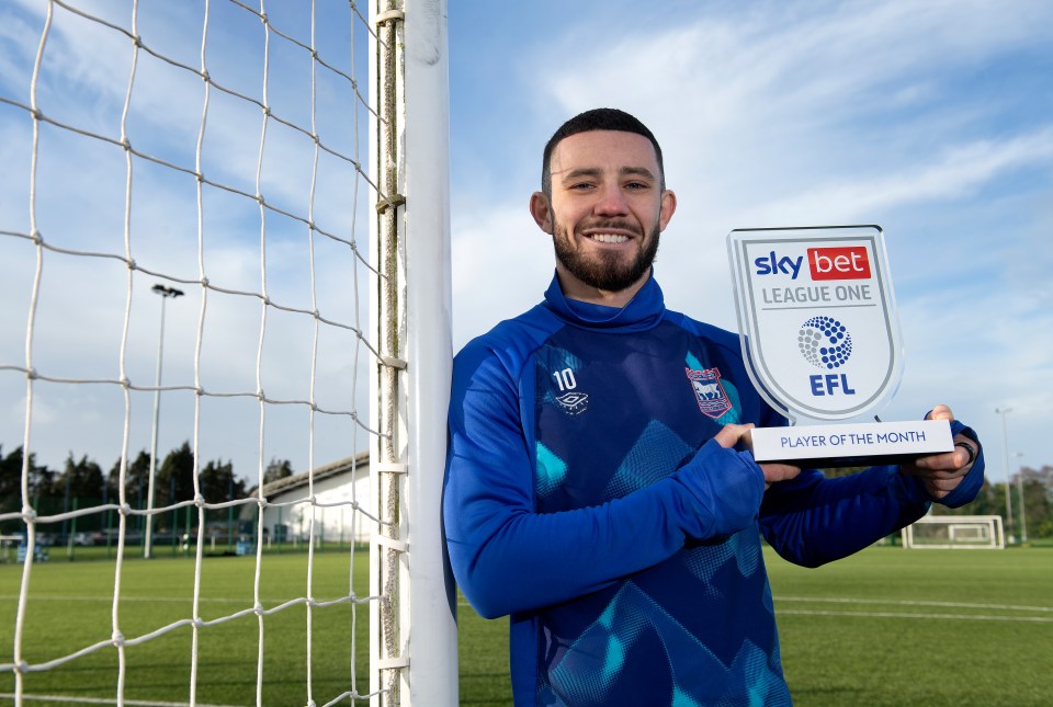 Conor Chaplin won the SkyBet League One player of the month award