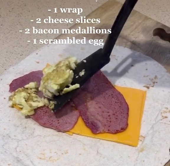 The wrap only has three fillings and takes seconds to prepare