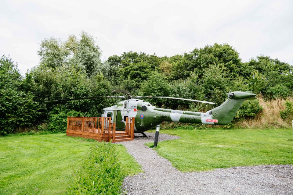 You can spend the night in a converted army helicopter