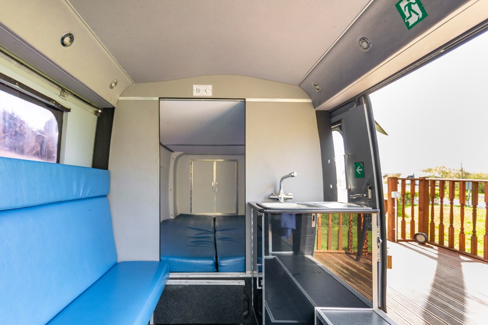 Inside are two beds as well as a seat that pulls out to a double