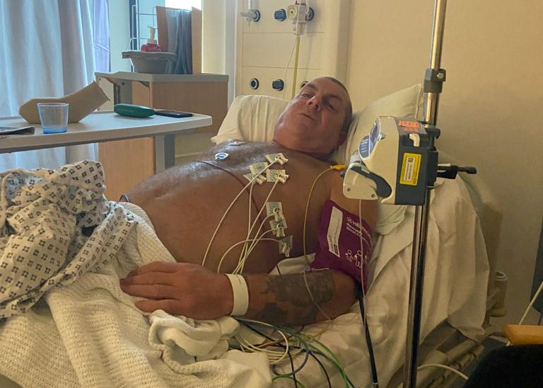 Darrel Wilson ended up in hospital after suffering a cardiac arrest