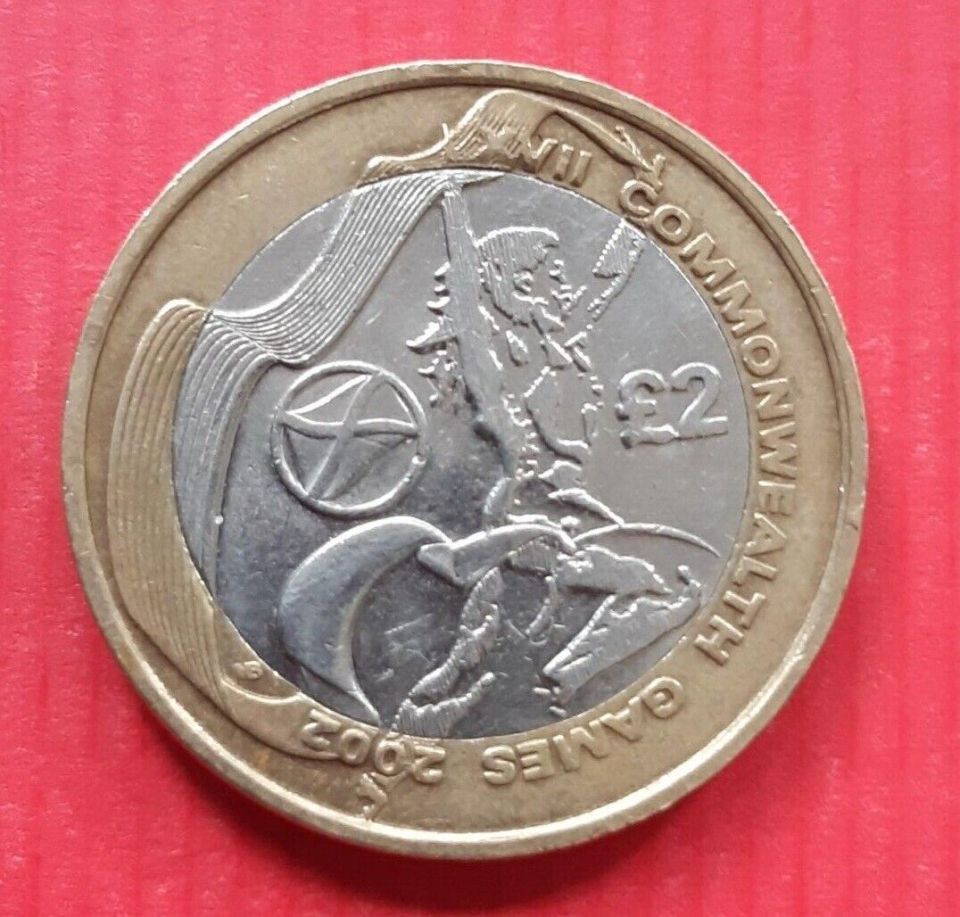 Four designs of the £2 were created in 2002 to commemorate the Commonwealth Games