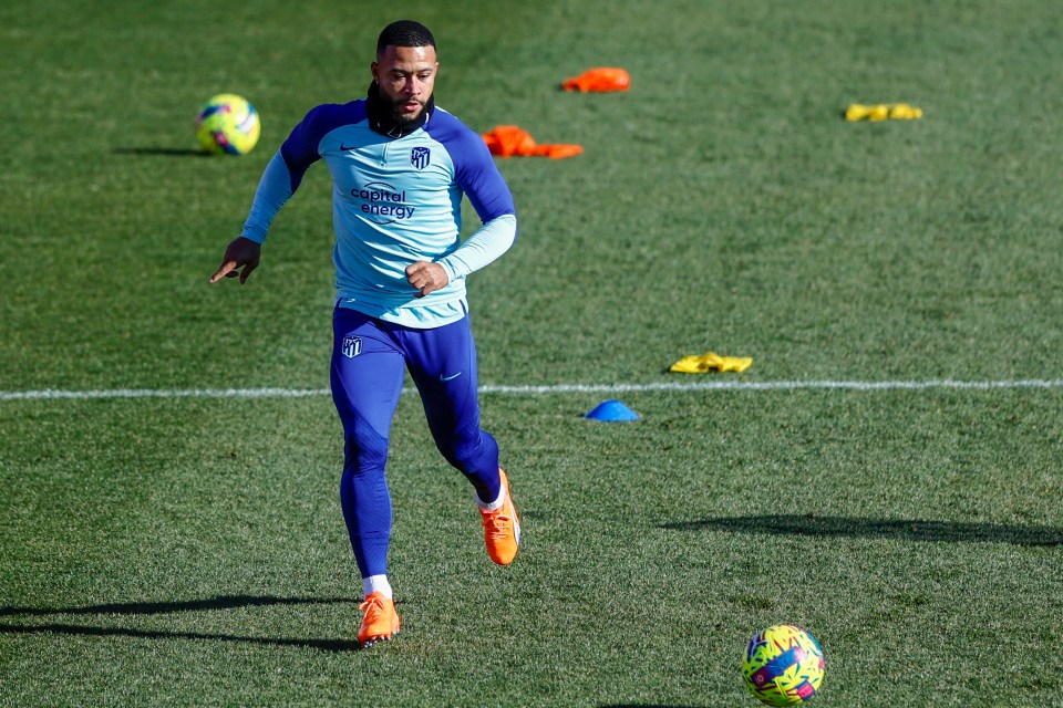 Depay trained with Atletico Madrid on Thursday before his deal was announced