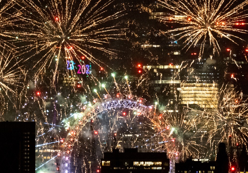 There were spectacular scenes in the skies above London as the new year began in style