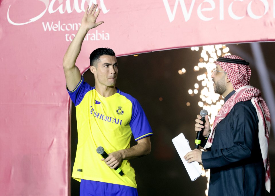 Ronaldo was welcomed by supporters at Mrsool Park