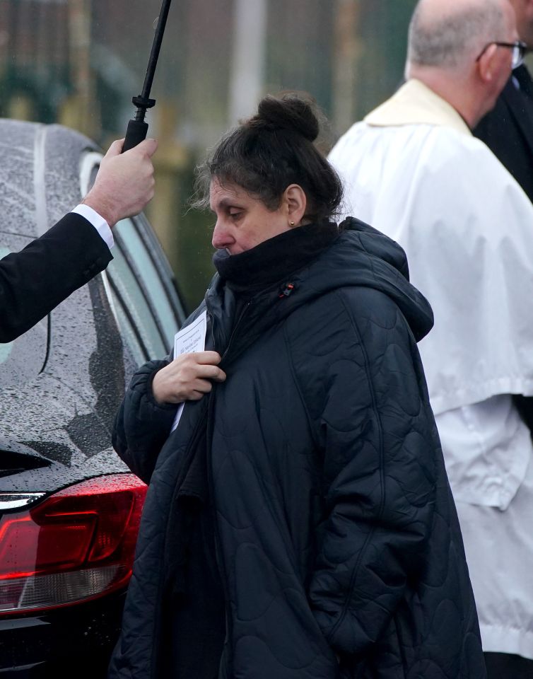 Elle's mum Gaynor Edwards leaves the service for her daughter today