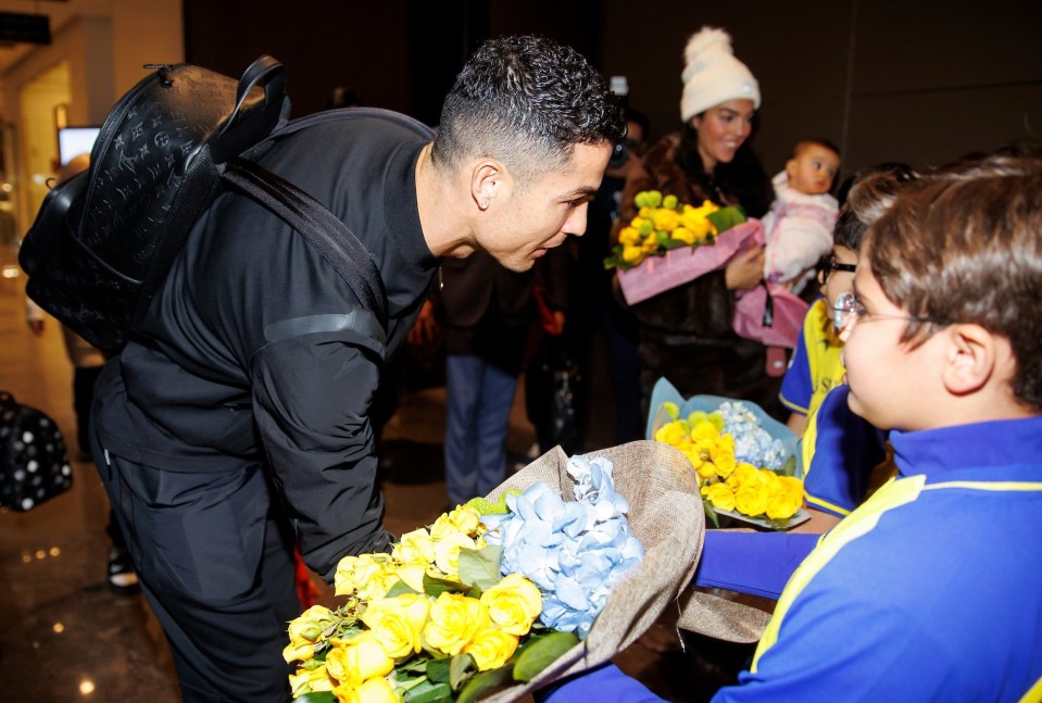 They brought flowers upon his arrival