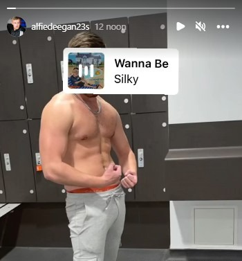 Alfie revealed his body transformation on Instagram