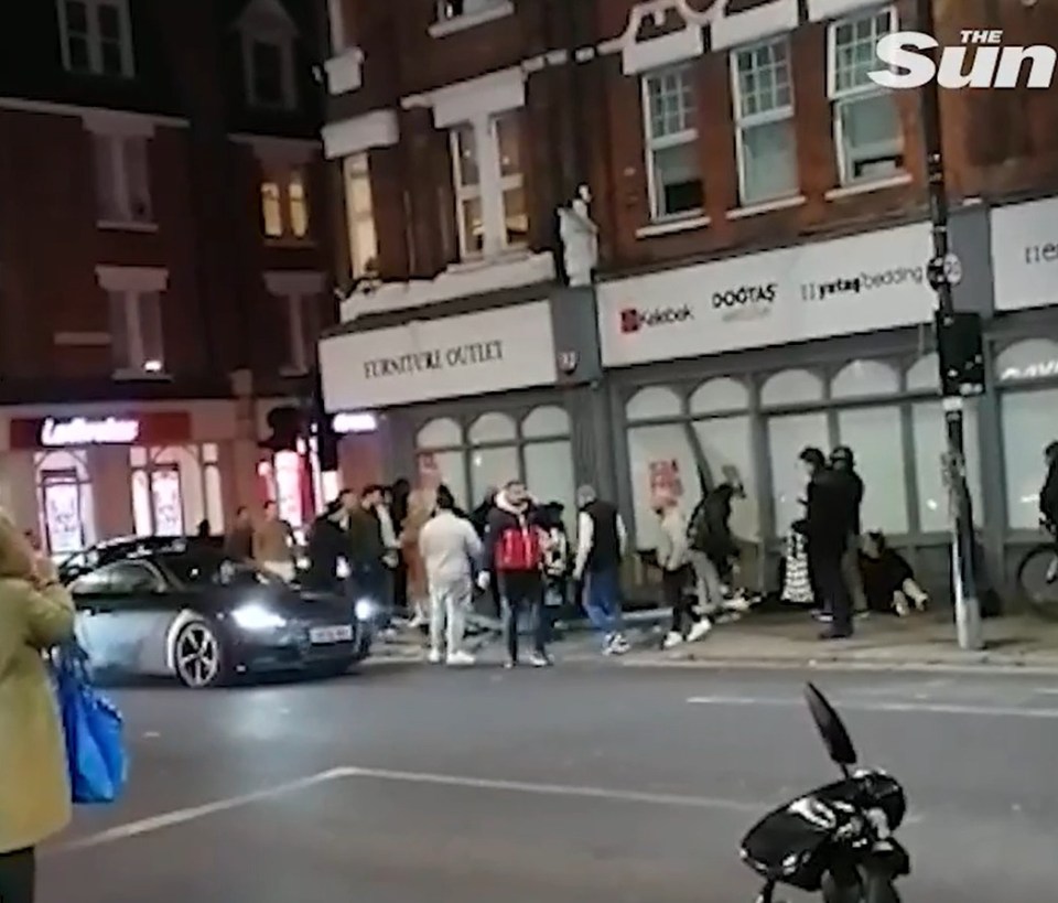 Stricken pedestrians were left on the floor after the horror hit-and-run